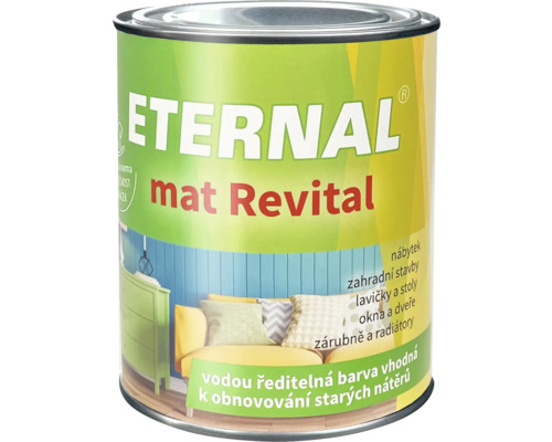 Farba univerzálna ETERNAL Mat Revital na obnovovanie starých náterov 0,7 kg antracit RAL 7016, ekologicky šetrné