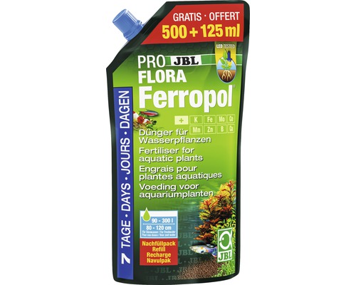 Hnojivo pre rastliny JBL Proflora Ferropol náhradná náplň 500 + 125 ml JBL ProFlora Ferropol náhradné balenie pre vodné rastliny