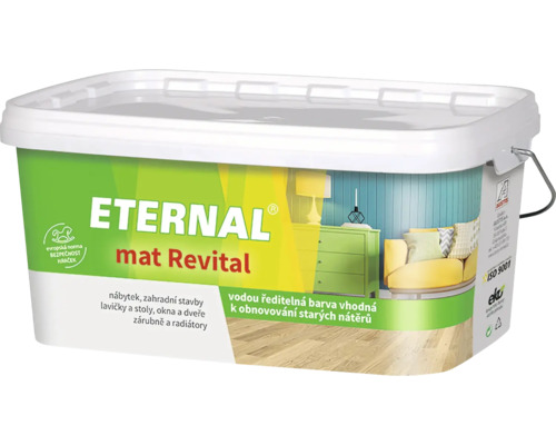 Farba univerzálna ETERNAL Mat Revital na obnovovanie starých náterov 2,8 kg slonová kosť RAL 1015, ekologicky šetrné