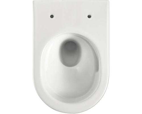 Závesné hlboké splachovacie WC z sanitárnej keramiky, pohľad zhora