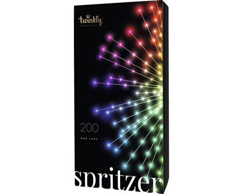 Svetelná hviezda Twinkly LED Spritzer Generation II 200 LED s meničom farieb a aplikácií, farebné svetlo Balenie svetelnej reťaze s 200 RGB LED