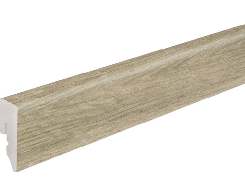 Plastová soklová lišta KU048L 15x38,5x2400 mm dub sagegrau Podlahová lišta s dreveným vzhľadom