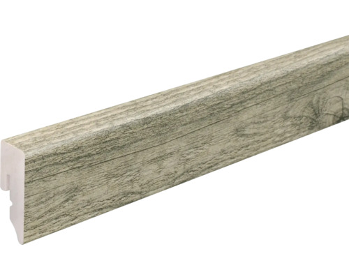 Podlahová lišta Skandor KU048L plastová dub sivý 2400 x 38,5 x 15 mm Podlahová lišta s drevenou štruktúrou