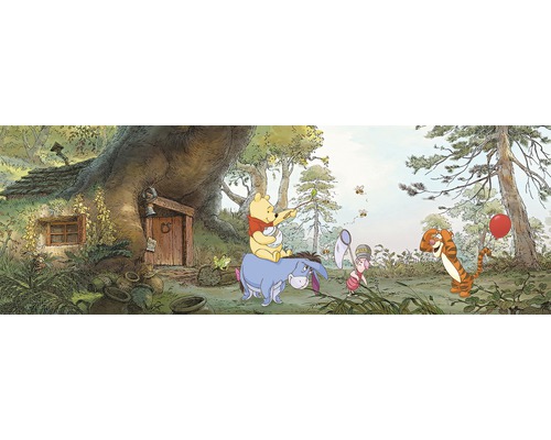 Ilustrácia Medvedíka Pú a jeho priateľov v Stoakrovom lese.
