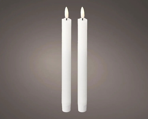 LED sviečka vosková Ø2,2 x 24,5 cm 2 ks biela
