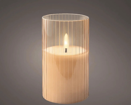 LED sviečka vosková v skle Ø7,5 x 12,5 cm 1 ks ružová