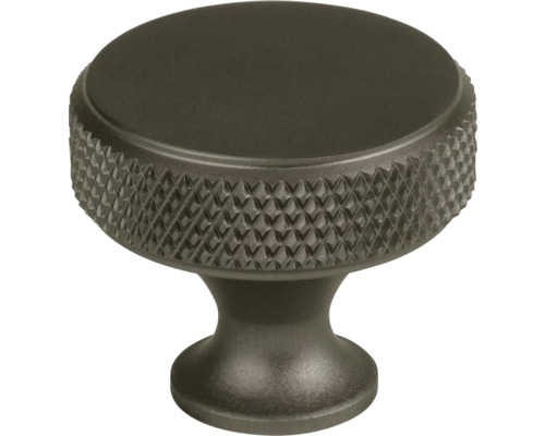 Úchytka Dieren Ø 30 mm, elox. hnedá Kovový nábytkový gombík s vrúbkovaným povrchom