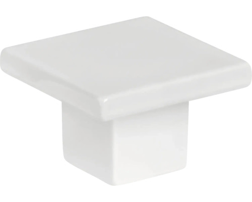 Úchytka Arca 30x30 mm, biela Štvorcový keramický nábytkový gombík