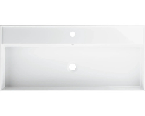 Skrinka pod umývadlo s dvomi zásuvkami a výrezmi pre umývadlo a sifón