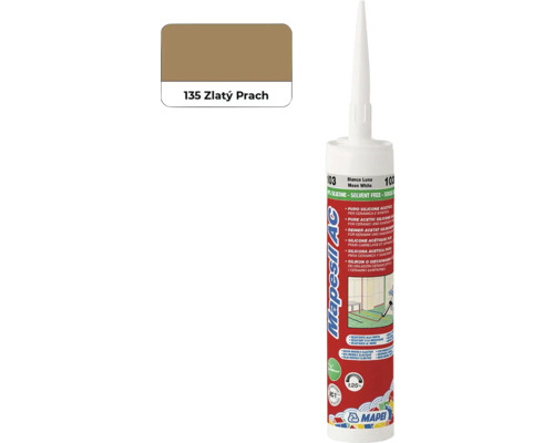 Sanitárny silikón MAPEI Mapesil AC 135 zlatý prach 310 ml Sanitárny silikón Mapesil AC, odtieň 135 Zlatý Prach