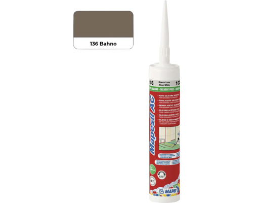 Sanitárny silikón MAPEI Mapesil AC 136 bahno 310 ml Mapesil AC sanitárny silikón, odtieň 136 Bahno