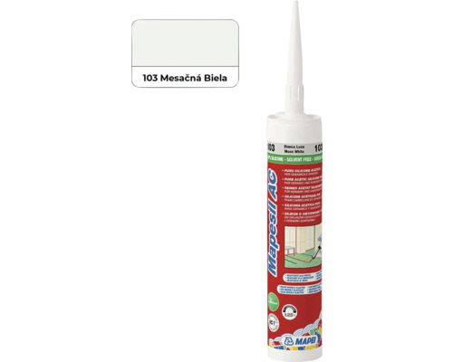 Sanitárny silikón MAPEI Mapesil 310 ml AC 103 mesačná biela