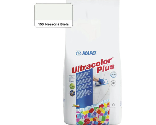 Škárovacia hmota Mapei Ultracolor Plus 103 mesačná biela, 2 kg Mapei Ultracolor Plus škárovacia hmota vrece