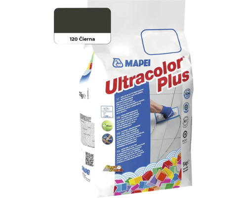 Škárovacia hmota Mapei Ultracolor Plus 120 čierna 5 kg Mapei Ultracolor Plus škárovacia hmota, čierny odtieň, 5 kg balenie