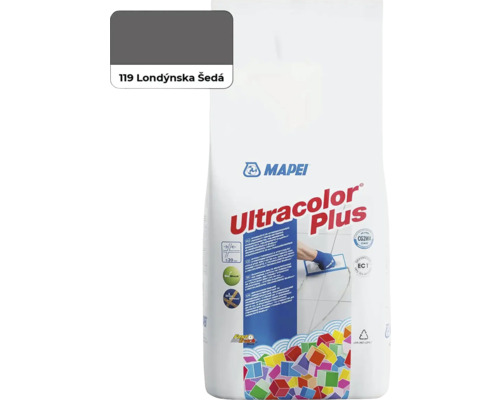 Škárovacia hmota Mapei Ultracolor Plus 2 kg 119 londýnska šedá Mapei Ultracolor Plus škárovacia hmota vrecované