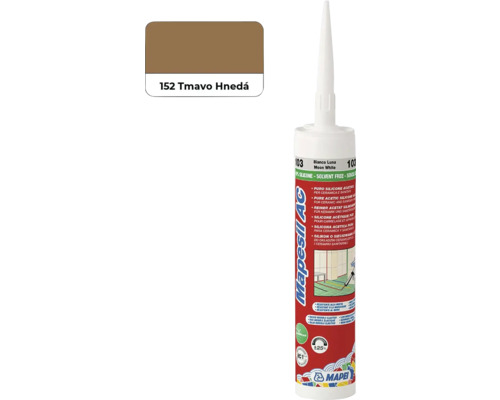 Sanitárny silikón MAPEI Mapesil AC 152 tmavohnedá 310 ml Mapei Mapesil AC sanitárny silikón, farba tmavo hnedá