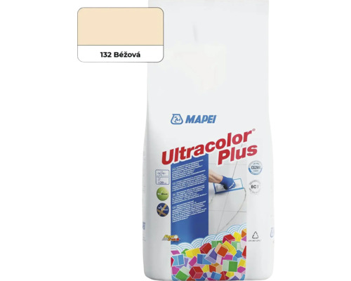 Škárovacia hmota Mapei Ultracolor Plus 132 béžová, 2 kg Mapei škárovacia hmota Ultracolor Plus, farba 132 Béžová