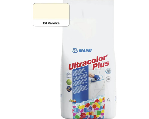 Škárovacia hmota Mapei Ultracolor Plus 131 vanilka 2 kg Mapei Ultracolor Plus Flexibilná škárovacia hmota Vanilka 131 vo vreci