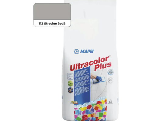 Škárovacia hmota Mapei Ultracolor Plus 112 stredne šedá 2 kg Mapei škárovacia hmota Ultracolor Plus 112 stredne sivá