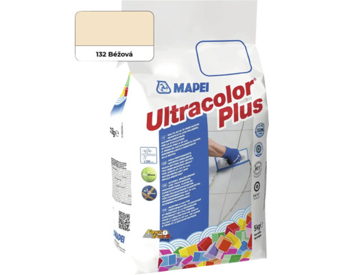 Škárovacia hmota Mapei Ultracolor Plus 132 béžová, 5 kg Mapei Ultracolor Plus škárovacia hmota, farba Béžová 132