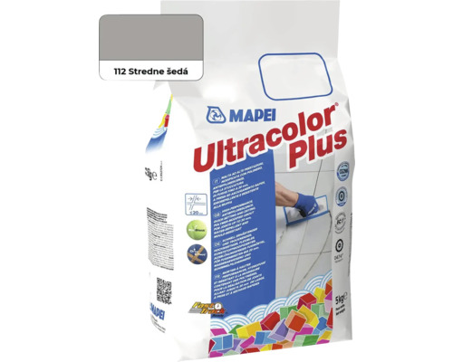 Škárovacia hmota Mapei Ultracolor Plus 112 stredne šedá 5 kg Vrecko škárovacej hmoty Mapei Ultracolor Plus, 5 kg