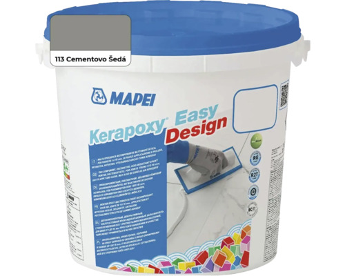 Škárovacia hmota Mapei Kerapoxy Easy Design 113 cementovo šedá 3 kg Logo Mapei, malta Kerapoxy Easy Design vo vedre