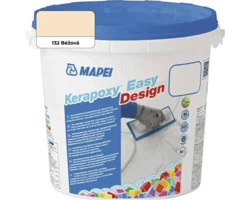 Škárovacia hmota Mapei Kerapoxy Easy Design 132 béžová 3 kg Vedro s epoxidovou maltou na škáry v béžovej farbe