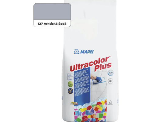 Škárovacia hmota Mapei Ultracolor Plus 127 arktická šedá 2 kg Vrece škárovacej hmoty Mapei 127 arktická sivá