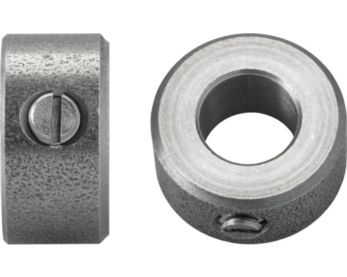 Dva kovové hriadeľové krúžky so nastavovacími skrutkami