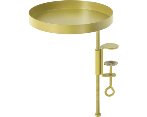 Príchytný stolík z kovu s okrúhlou policou