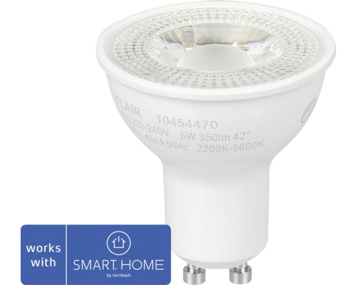 LED žiarovka Flair ViYu GU10 / 5 W ( 51 W ) 350 lm 2200-5000 K biela - kompatibilná so SMART HOME by hornbach