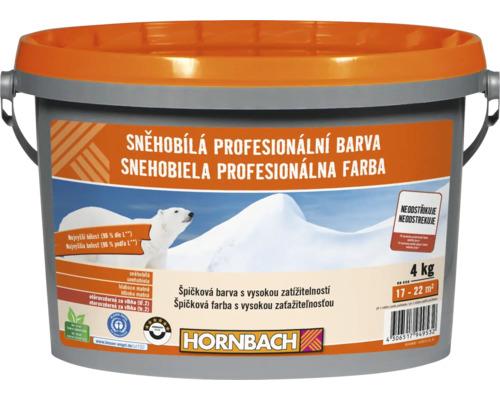 Farba na stenu Hornbach Snehobiela profesionálna bez konzervantov 4 kg bez rozstreku