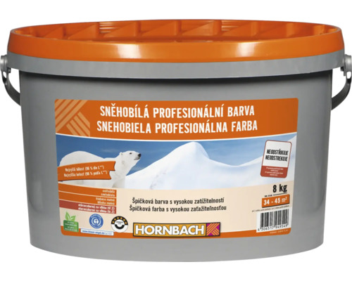 Farba na stenu Hornbach snehobiela profesionálna bez konzervantov 8 kg Vedro s interiérovou farbou na použitie v interiéri