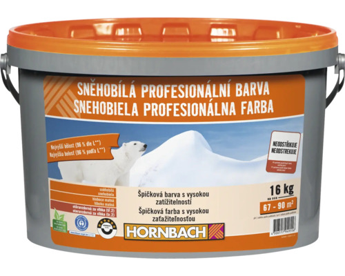 Farba na stenu Hornbach snehobiela profesionálna bez konzervantov 16 kg