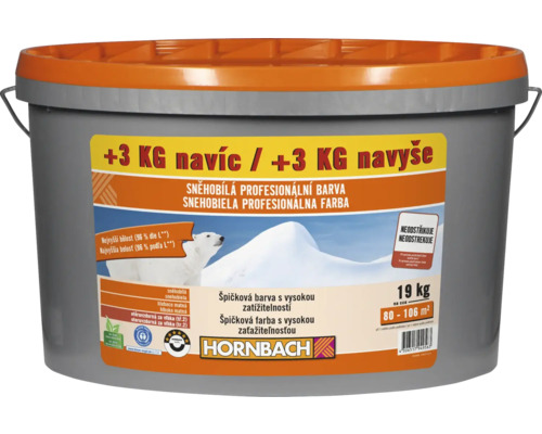 Farba na stenu Hornbach Snehobiela profesionálna bez konzervantov 19 kg