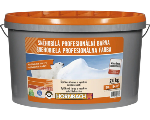 Farba na stenu Hornbach snehobiela profesionálna bez konzervantov 24 kg