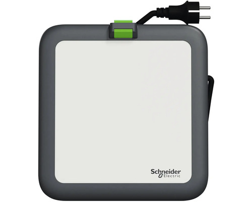 LED pracovné svietidlo Schneider Electric Thorsman IP54 55W 6800lm 4000K čierne Logo spoločnosti Schneider Electric. Káblový box so zástrčkou.