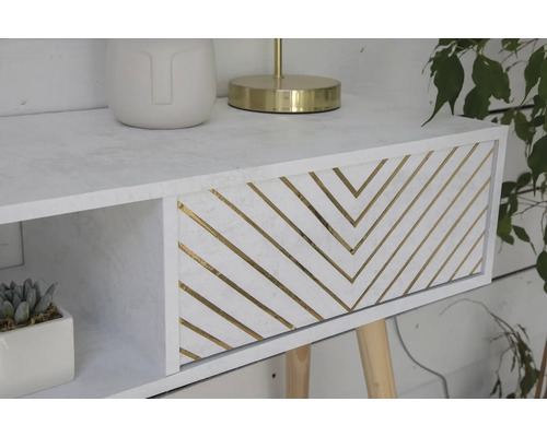 Dekoratívny odkladací stolík so zásuvkou a úložným priestorom