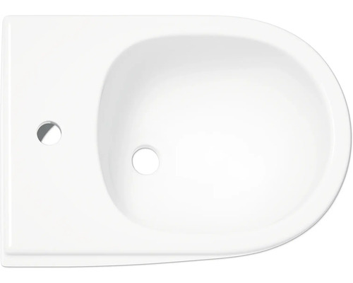 Fotografia bieleho umývadla s otvorom pre batériu