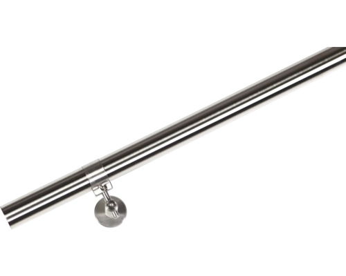 Zábradľový set Pertura nerez V2A Ø 40 mm D: 1100 mm Nerezové madlo s držiakom na montáž na stenu