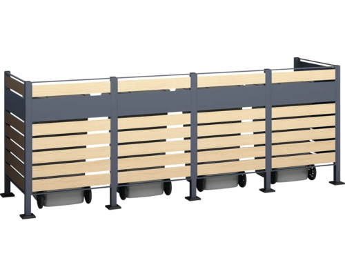 Box na smetné nádoby s dreveným obkladom