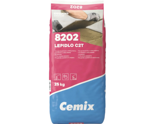 Lepidlo Cemix C2T 25 kg Vrece lepidla na obklady C2T, vhodné do spŕch, vlhkých priestorov a na podlahové kúrenie, 25 kg