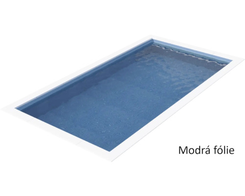 Obdĺžnikový bazén s modrou fóliou