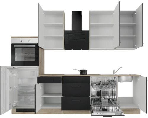 Kompletná kuchynská linka s elektrospotrebičmi, drezom a závesnými skrinkami