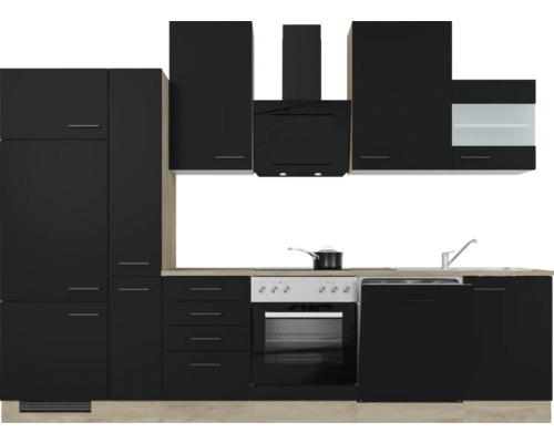 Kompletná kuchyňa s hornými a dolnými skrinkami a elektrickými spotrebičmi