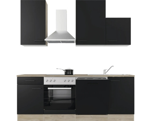 Kompletná kuchynská linka s hornými a dolnými skrinkami, drezom, sporákom a digestorom
