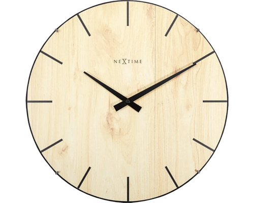 Nástenné hodiny NeXtime Edge Wood Dome Ø35 cm