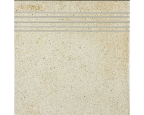 Dlažba na schody imitácia kameňa Rustic Sand 29,8x29,8 cm Béžová schodová dlaždica s drážkami pre vnútorné použitie