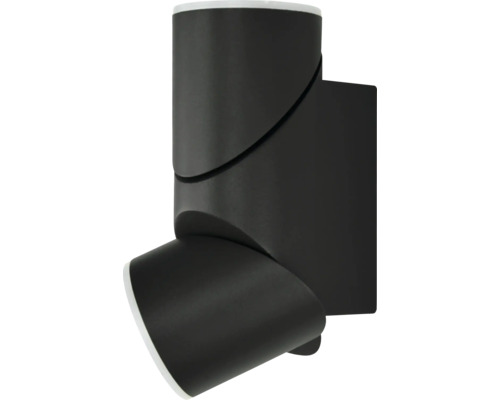 Čierne nástenné svietidlo s otočným bodovým svetlom na cielené osvetlenie