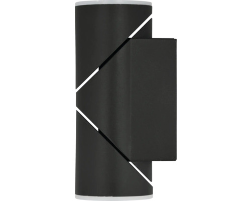 Čierne vonkajšie nástenné svietidlo s ozdobnými svetelnými štrbinami